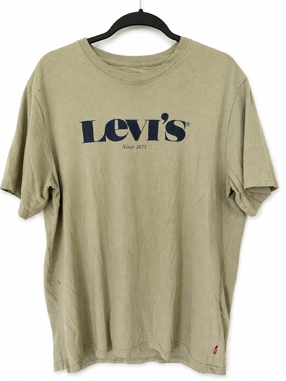 Levi’s Relaxed Graphic Logo T Shirt Sage Olive Green Logo Distressed Grunge M